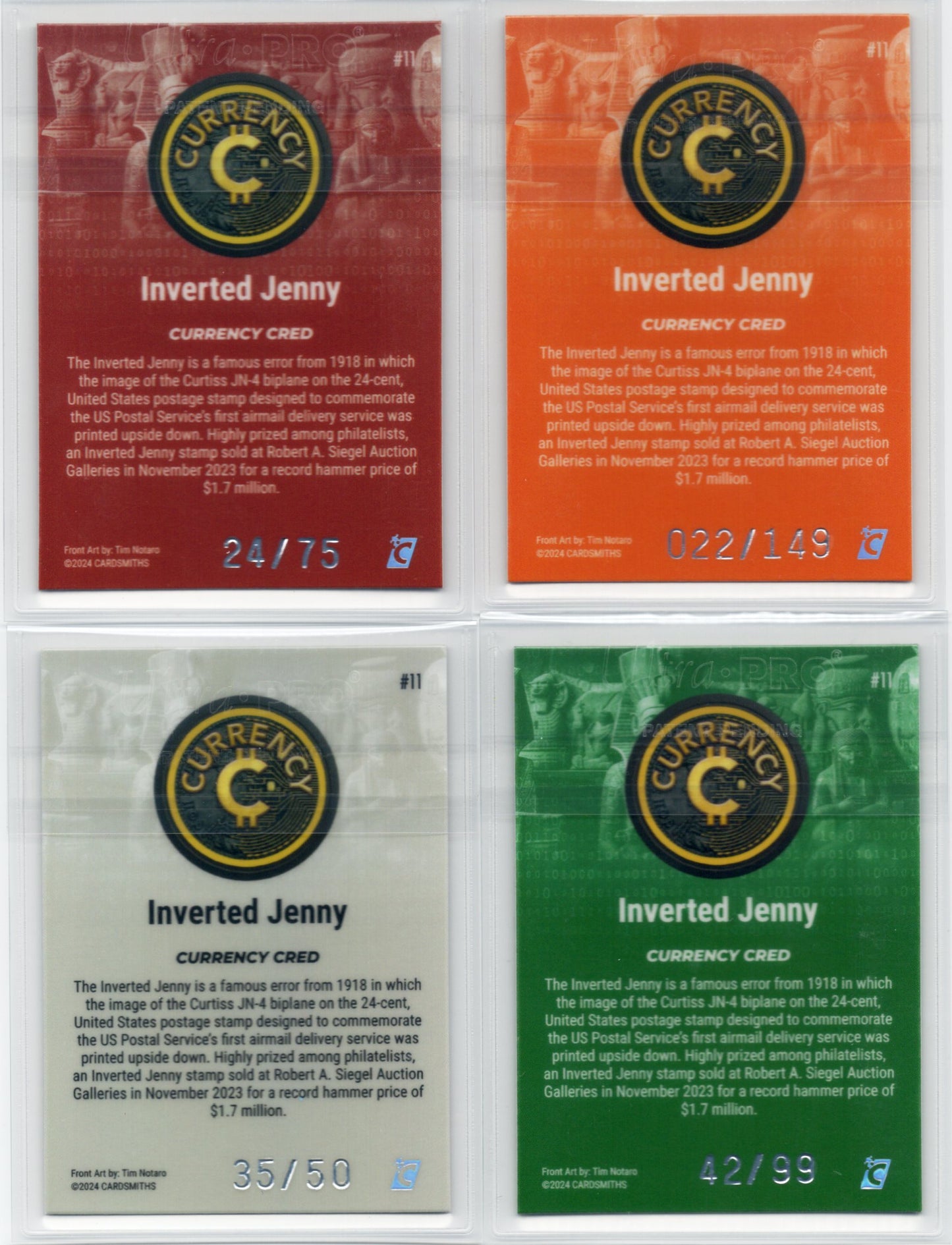 Cardsmiths Series 4 – Inverted Jenny #11 Mini Bow (Beryl, Emerald, Garnet & Silver)