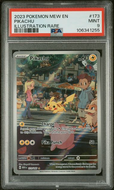 2023 Pokémon 151 MEW - Pikachu #173 - Illustration Rare - PSA 9
