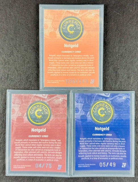 Cardsmiths Series 4 – Notgeld #25 – Garnet 04/75, Amethyst 05/49, Beryl 126/149 (3-Card Bundle)