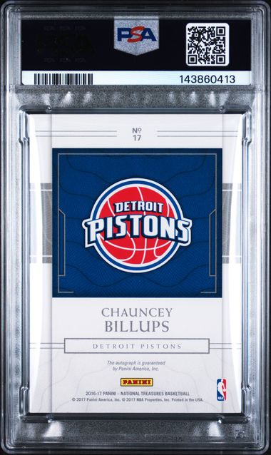 2016 Panini National Treasures – Chauncey Billups #17 – Signatures Auto 47/75 – PSA 8 NM-MT