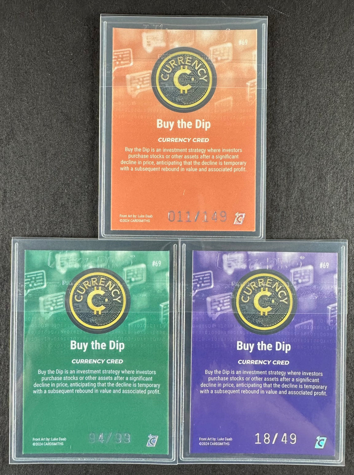 Cardsmiths Series 4 – Buy the Dip #69 – Emerald 94/99, Amethyst 18/49, Beryl 011/149 (3-Card Bundle)
