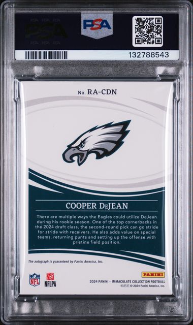 2024 Immaculate – Cooper DeJean #RA-CDN – Rookie Autograph Gold – PSA 9