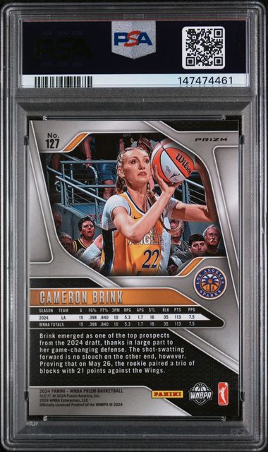 2024 Panini Prizm WNBA – Cameron Brink Ice #127 RC – PSA 8