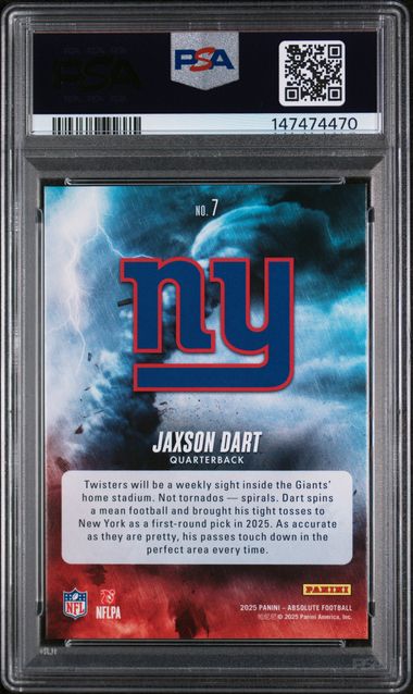 2025 Panini Absolute – Jaxson Dart By Storm Rookie #7 RC – PSA 9