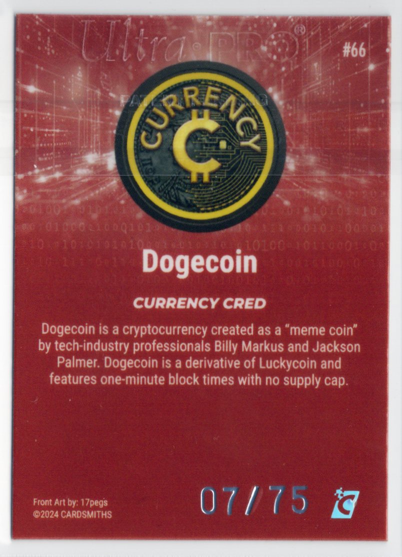 Cardsmiths Series 4 – Dogecoin #66 – Garnet 07/75