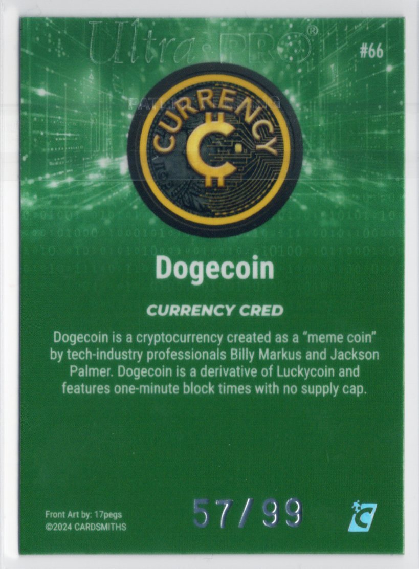 Cardsmiths Series 4 – Dogecoin #66 – Emerald 57/99