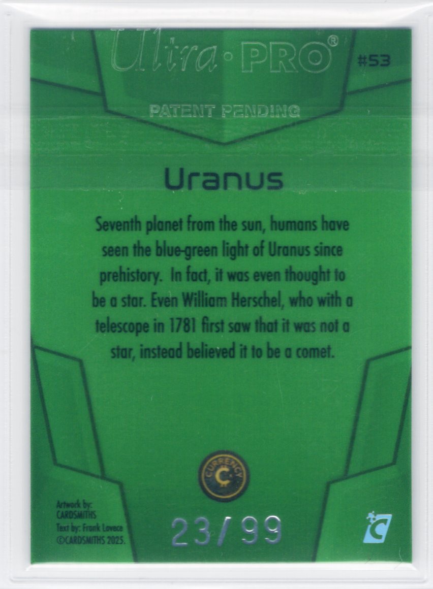 Cardsmiths Space – Galactic Edition – Uranus #53 – Emerald 23/99