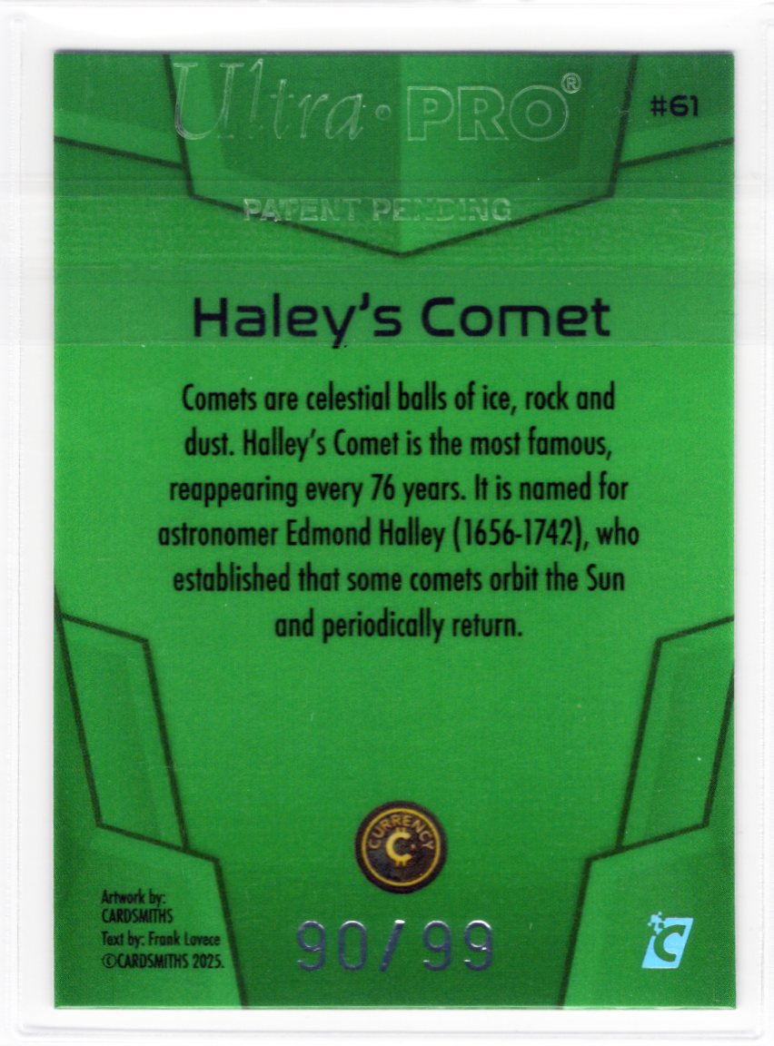 Cardsmiths Space – Galactic Edition – Halley’s Comet #61 – Emerald 90/99