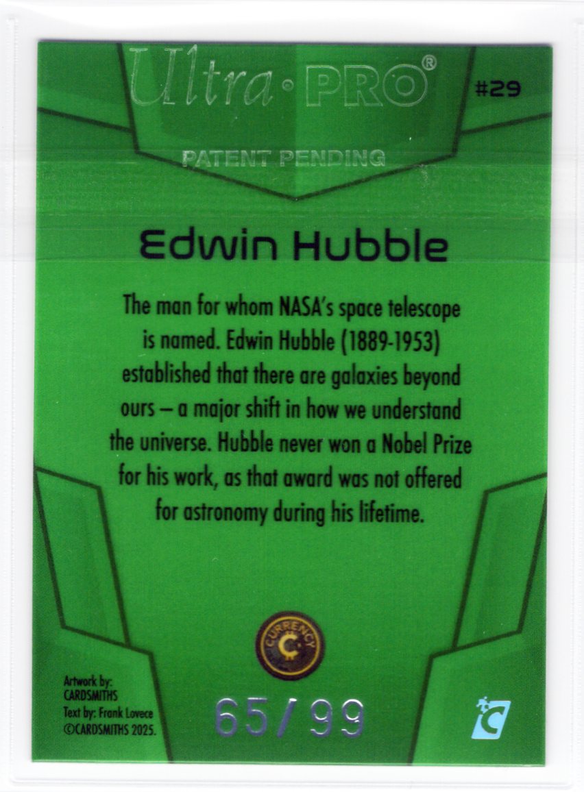 Cardsmiths Space – Galactic Edition – Edwin Hubble #29 – Emerald 65/99
