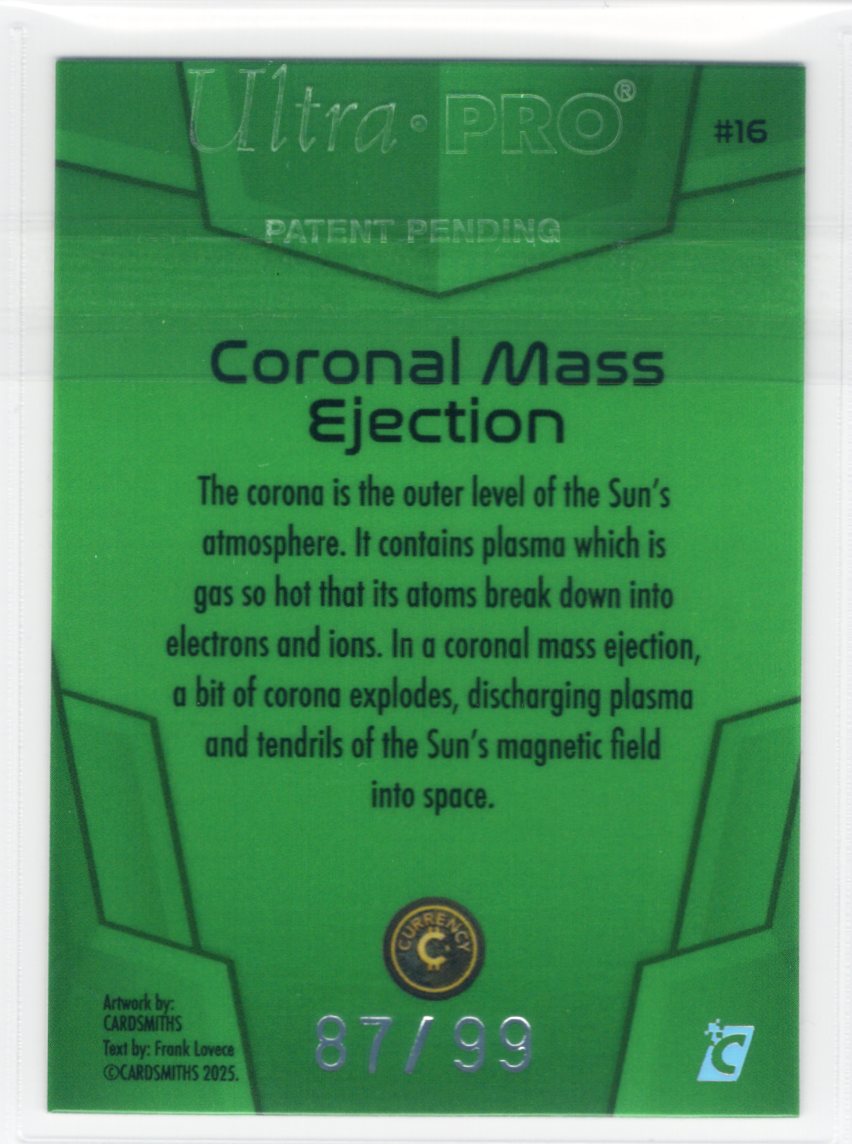Cardsmiths Space – Galactic Edition – Coronal Mass Ejection #16 – Emerald 87/99