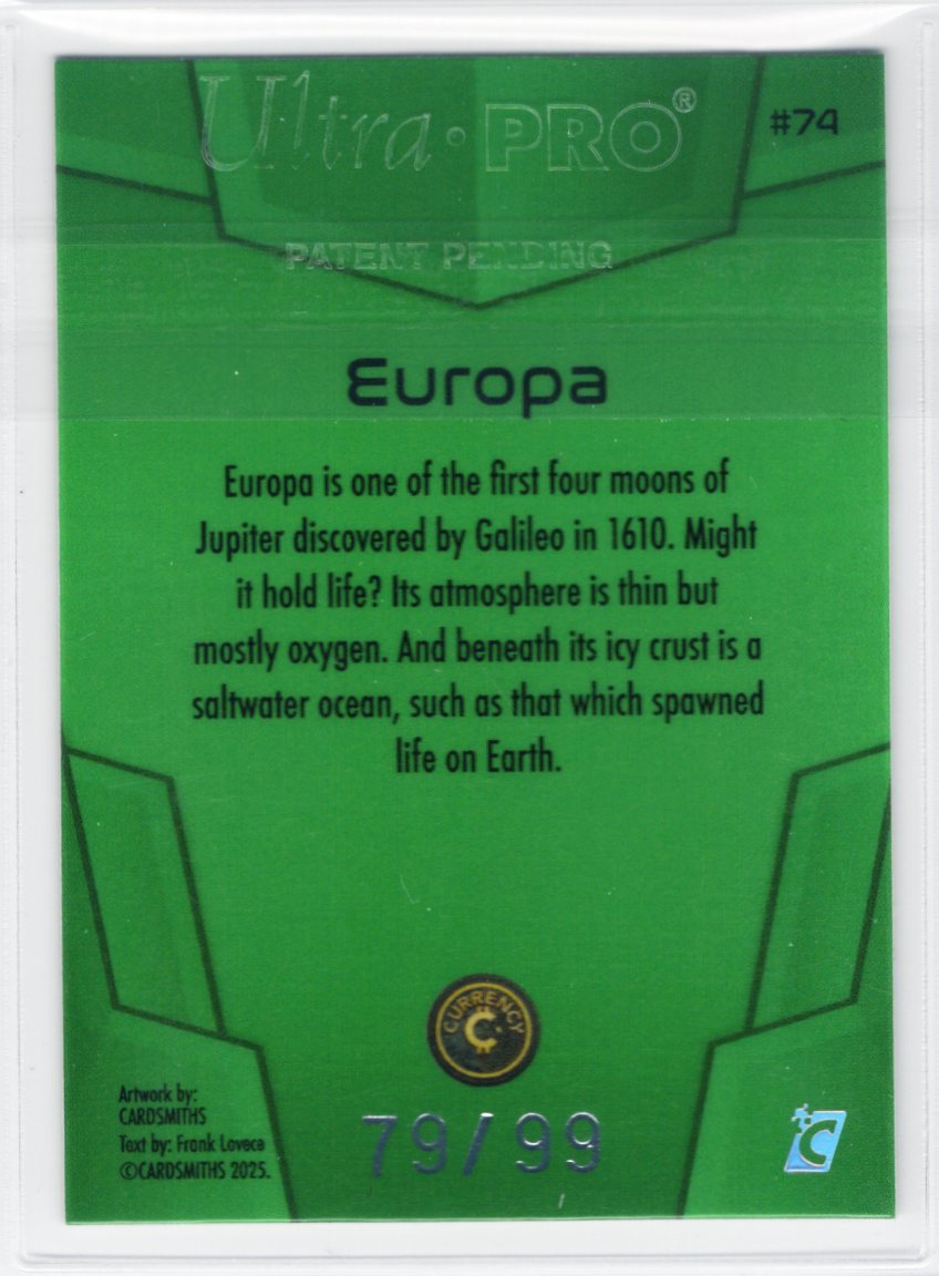 Cardsmiths Space – Galactic Edition – Europa #74 – Emerald 79/99