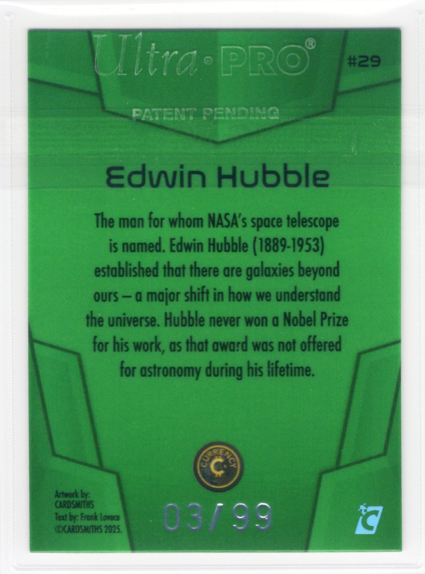 Cardsmiths Space – Galactic Edition – Edwin Hubble #29 – Emerald 03/99