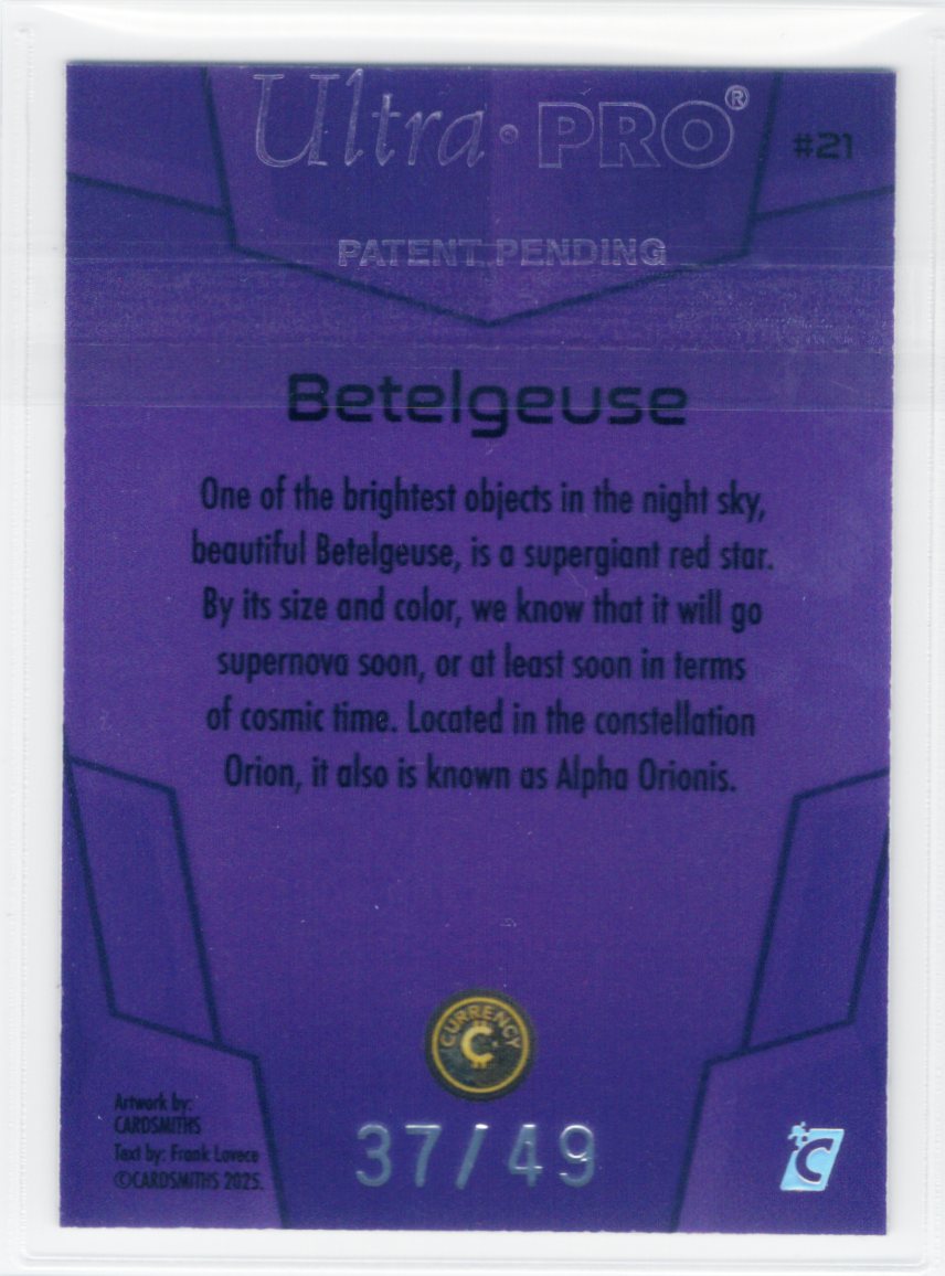 Cardsmiths Space – Galactic Edition – Betelgeuse #21 – Amethyst 37/49