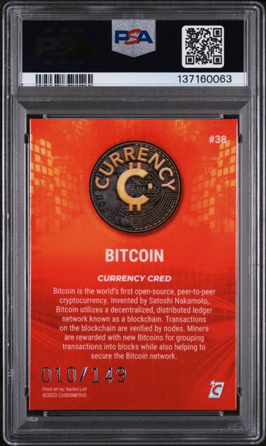 2023 Cardsmiths Series 2 – Bitcoin #38 – Beryl Gemstone 010/149 – PSA 9