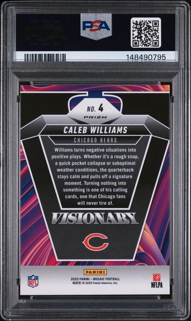 2025 Panini Mosaic Caleb Williams Visionary PSA 10 GEM CASE HIT