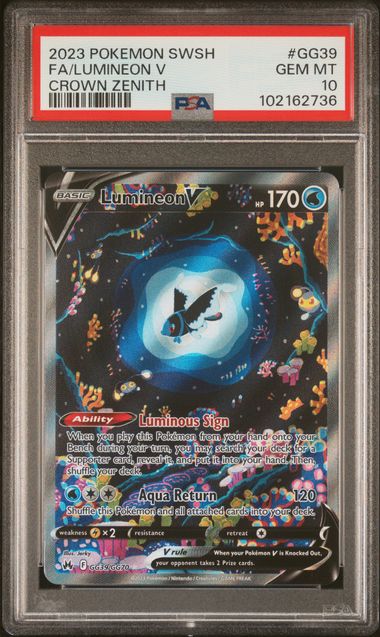 2023 Pokémon Crown Zenith - Lumineon V #GG39 - Full Art Holo - PSA 10