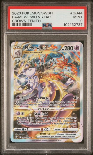 2023 Pokémon Crown Zenith - Mewtwo Vstar #GG44 - Full Alt Art - PSA 9