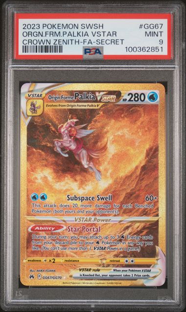 2023 Pokémon Crown Zenith - Origin Forme Palkia Vstar #GG67 - Secret Full Art - PSA 9