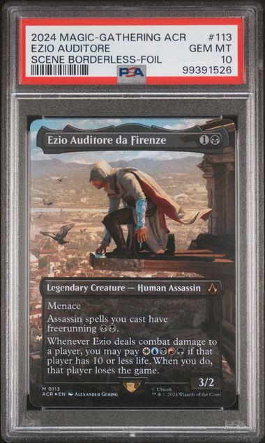 Ezio Auditore da Firenze #113 (Borderless Foil) - MTG Assassin's Creed (ACR) - PSA 10