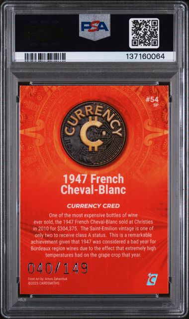 2023 Cardsmiths Series 2 – 1947 French Cheval-Blanc #54SP – Beryl Gemstone 011/149 – PSA 10