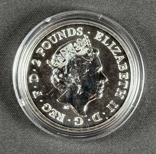 2018 Great Britain Two Dragons – 1 oz .999 Fine Silver – BU