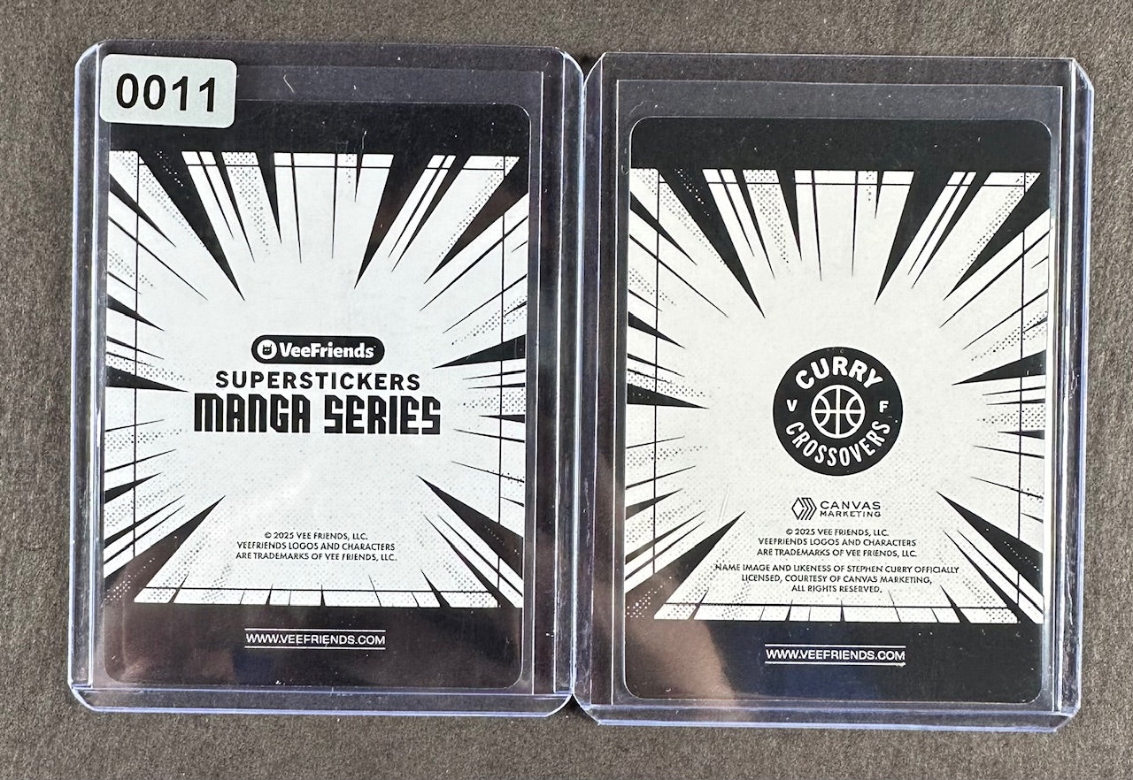 VeeFriends Super Stickers – Versatile Viking 2-Card Bundle – Manga Clouds /399 + Curry Crossover