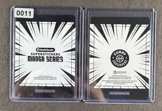 VeeFriends Super Stickers – Versatile Viking 2-Card Bundle – Manga Clouds /399 + Curry Crossover
