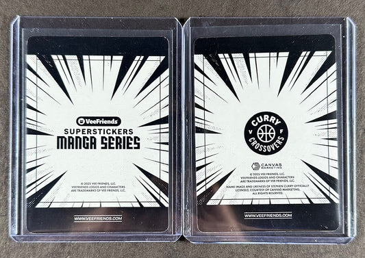 VeeFriends Super Stickers – Willful Wizard 2-Card Bundle – Orange Splash /199 + Curry Crossover