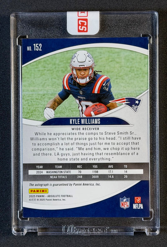 2025 Panini Absolute Football – Kyle Williams #152 – Signature Rookies Spectrum Auto 043/299 (Factory Sealed)