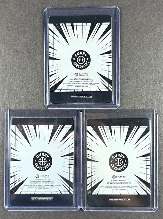 VeeFriends Super Stickers – Curry Crossovers 3-Card Bundle – Rare Robot + Driven Dragon + Dialed In Dog