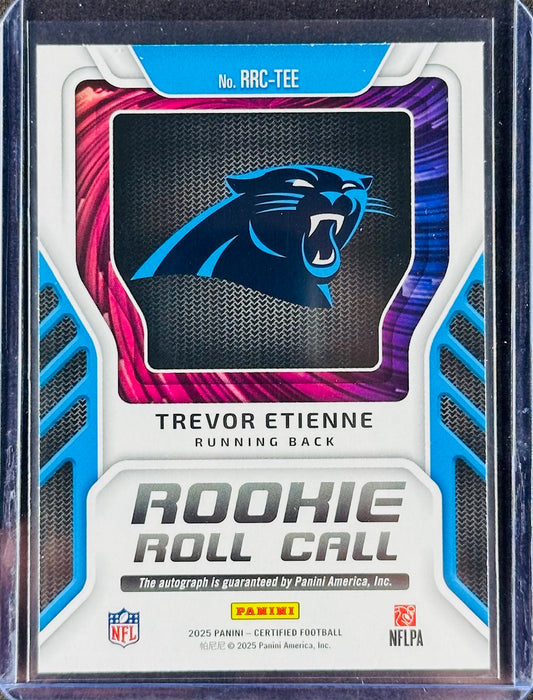 2025 Panini Certified – Trevor Etienne – Rookie Roll Call Auto #RRC-TEE – 057/125 – Panthers – Rookie