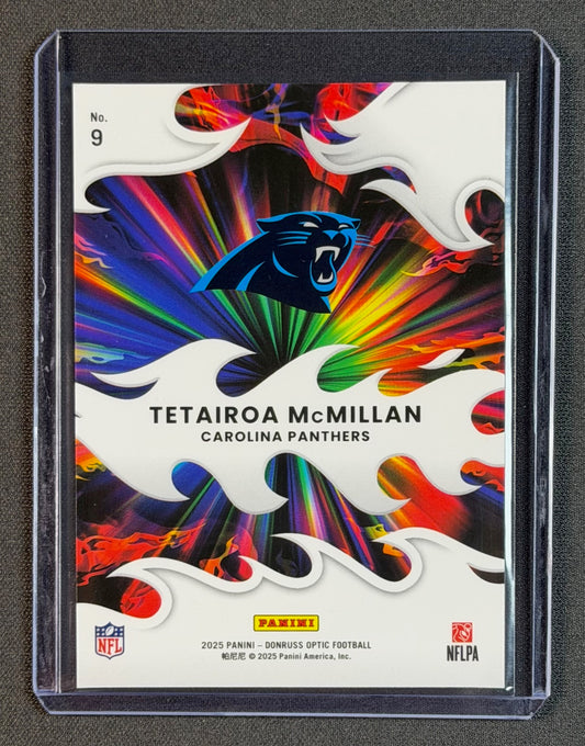 2025 Donruss Optic – Tetairoa McMillan RC #9 – Light It Up Insert – Carolina Panthers