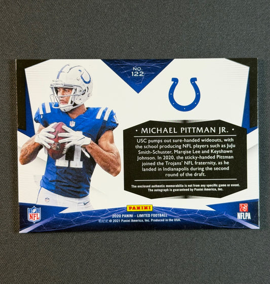 2020 Panini Limited Michael Pittman Jr. RPA Auto /25 Rookie Patch Autograph RC #122