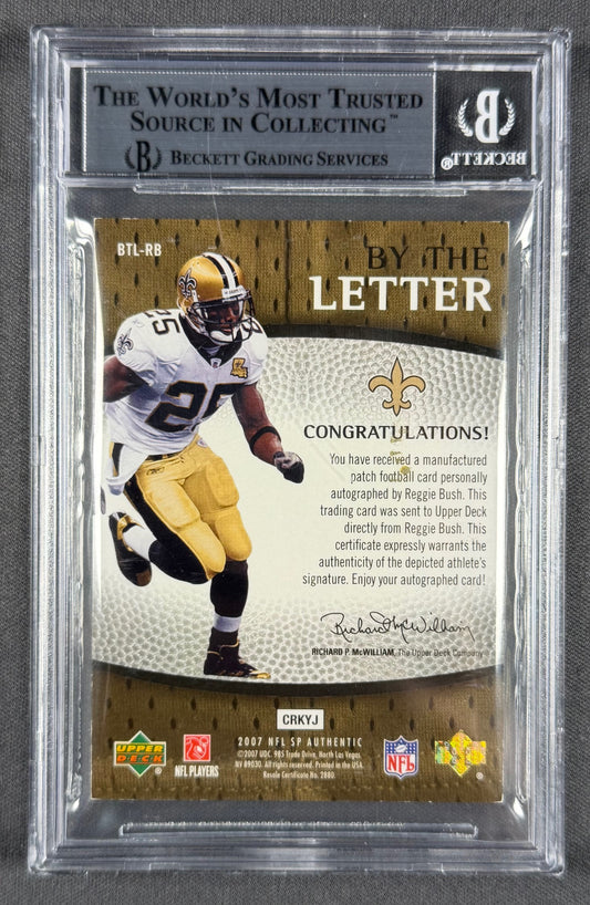 2007 SP Authentic By The Letter Reggie Bush “B” Patch Auto 04/15 – BGS Authentic – Saints