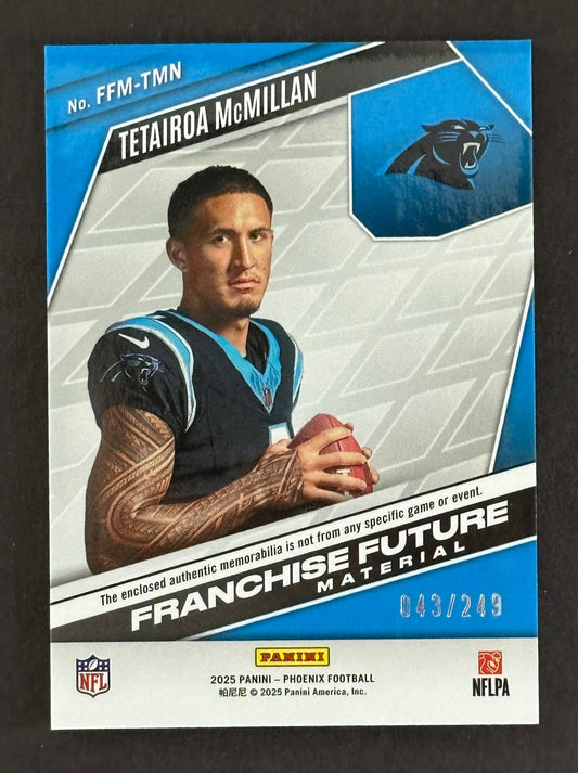 2025 Panini Phoenix Tetairoa McMillan Rookie Patch RC /249 - Panthers