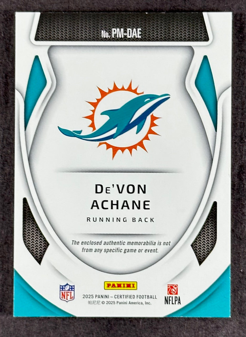 2025 Panini Certified Pro Materials Patch /299 - De’Von Achane (Dolphins)