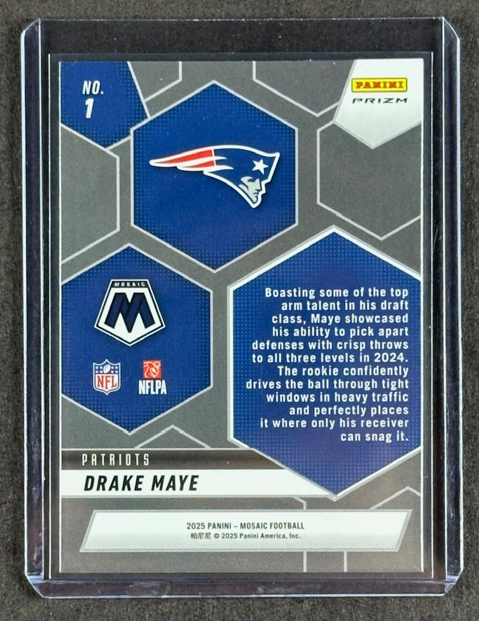 2025 Panini Mosaic Silver Prizm Montage Insert - Drake Maye (Patriots)