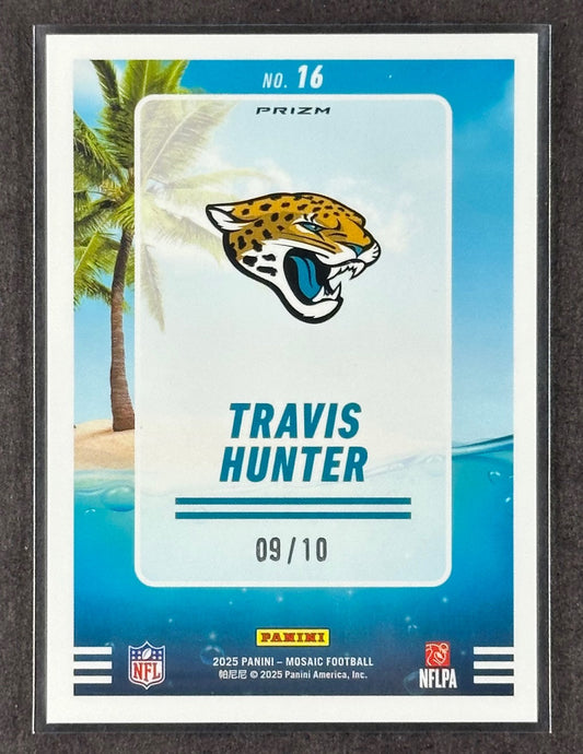 2025 Panini Mosaic Splash! Travis Hunter RC Gold Prizm 09/10 Jaguars 🔥 SSP Rookie