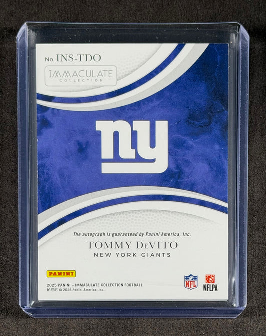 2025 Panini Immaculate Tommy DeVito Immaculate Numbers Auto /99 Giants