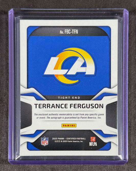 2025 Panini Certified Terrance Ferguson Freshman Fabric RPA Auto /40 Rams RC