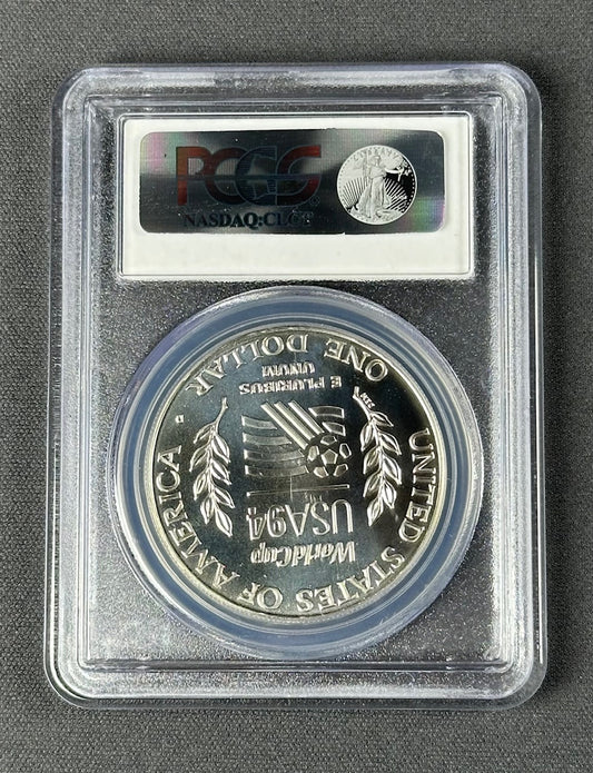 1994-D World Cup Commemorative Silver Dollar $1 – PCGS MS69 – U.S. Coin