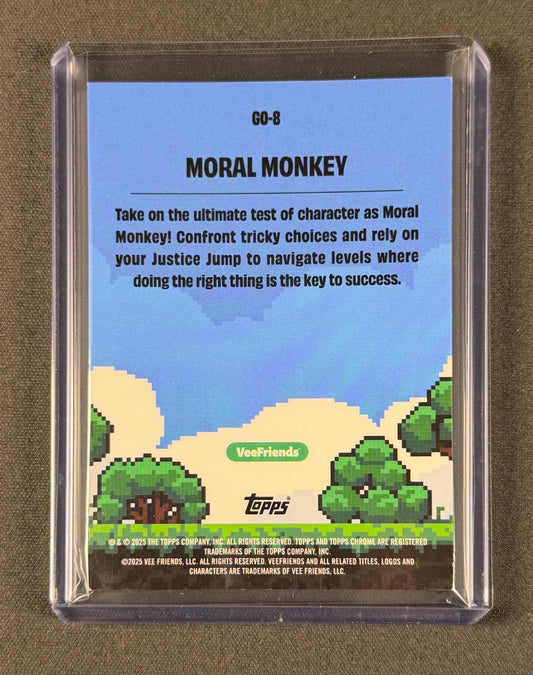 VeeFriends Game On – Moral Monkey GO-8 – Refractor 10/10 Last Print Topps Chrome