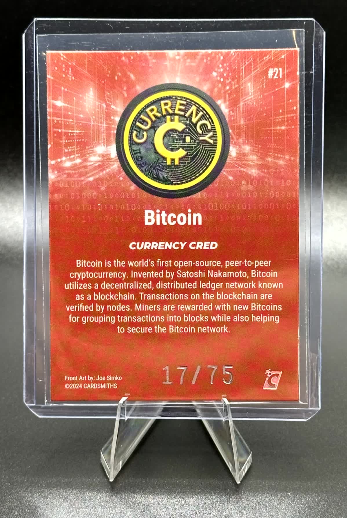 Cardsmiths Series 4 - Bitcoin #21 - GI BIT - Garnet 17/75