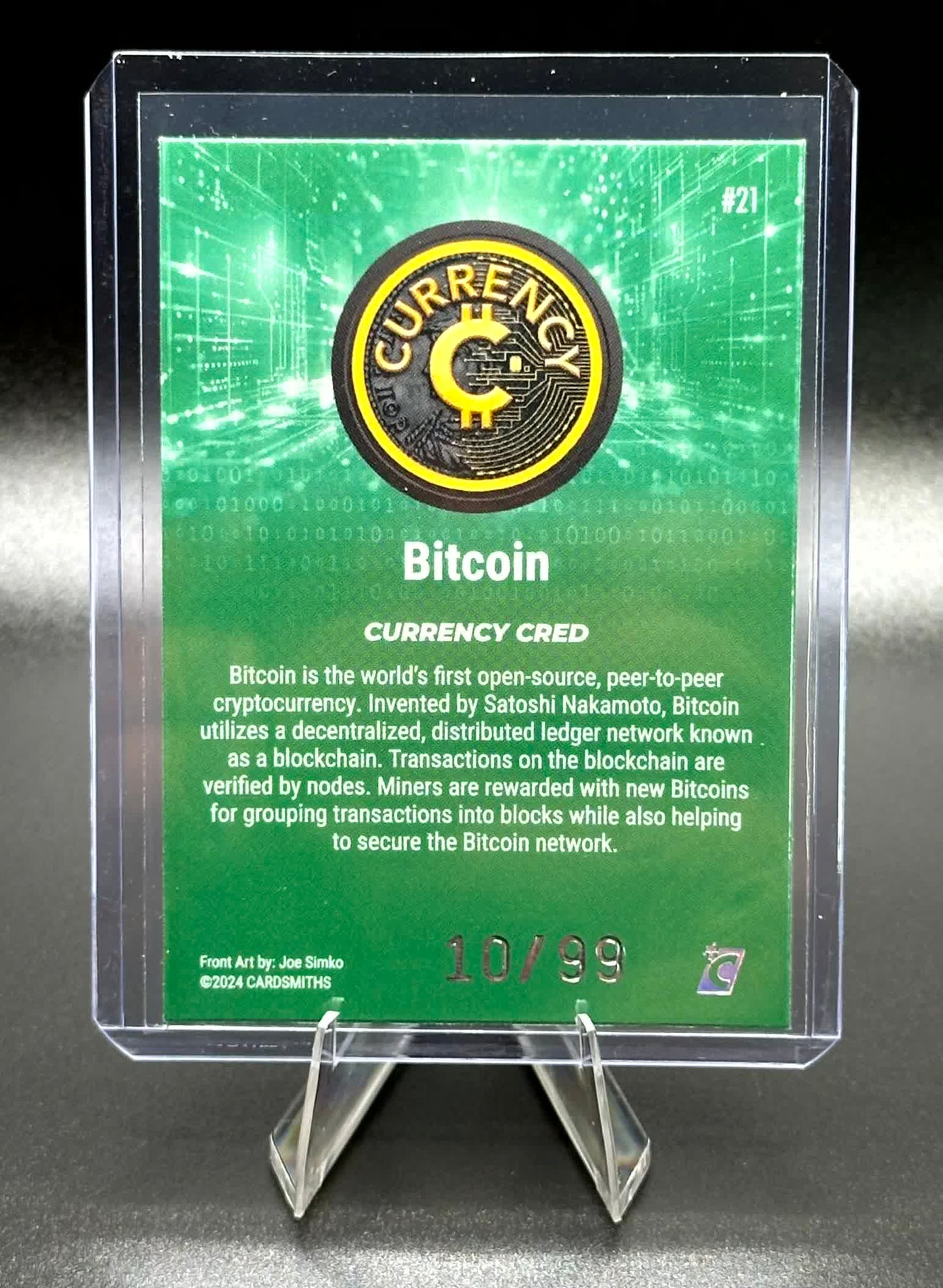 Cardsmiths Series 4 - Bitcoin #21 - GI BIT - Emerald 10/99