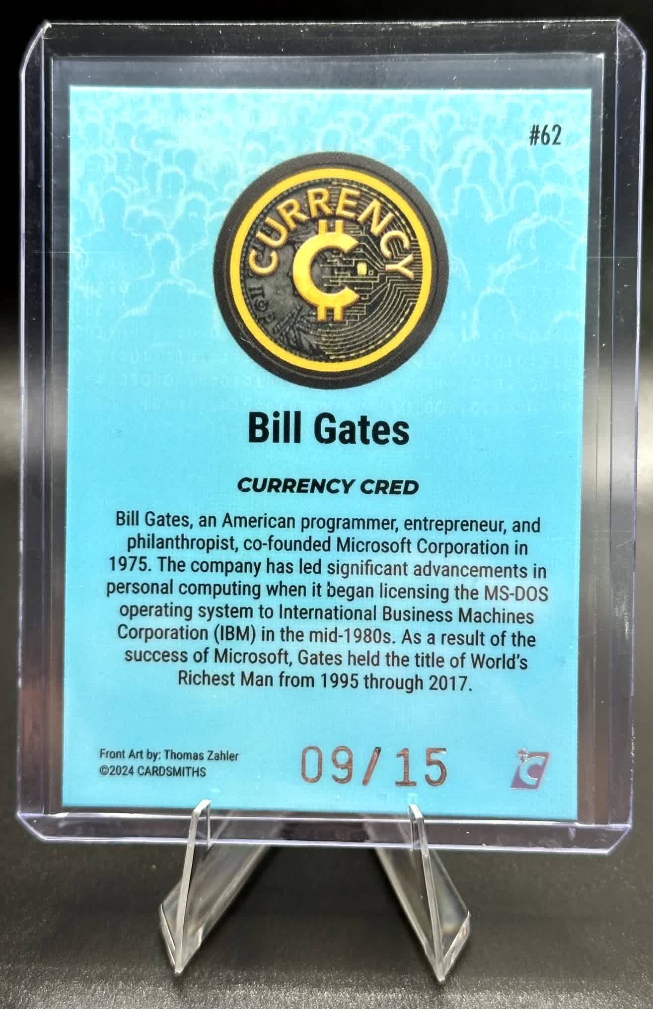 Cardsmiths Series 4 - Bill Gates #62 - Aquamarine 9/15
