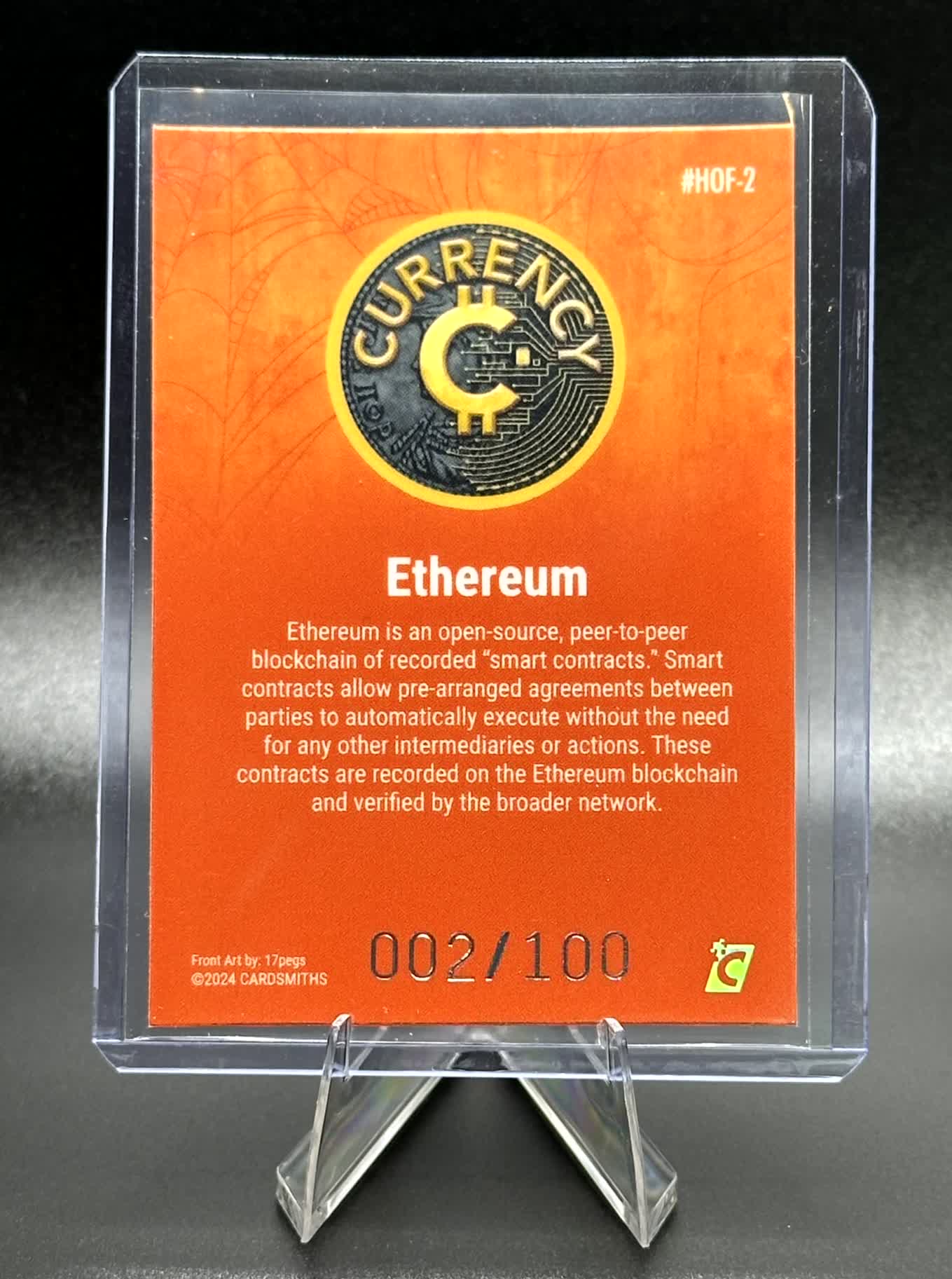 Cardsmiths Hall-O-Fractor - Ethereum HOF-2 - Tombstone 2/100