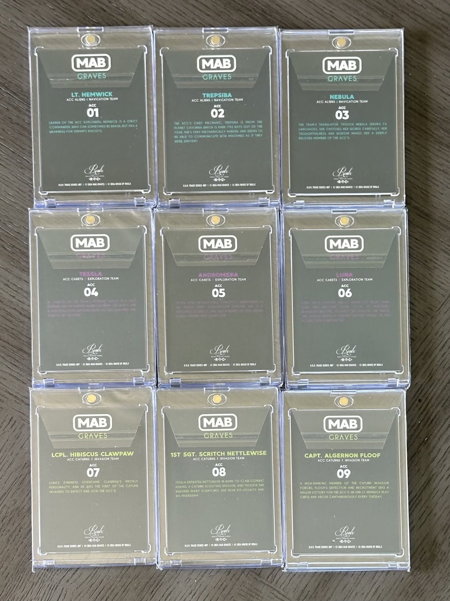 🌌 Mab Graves "Atomic Candy Cosmonauts" – Base Set (9-Card Artist Trading Card Series)