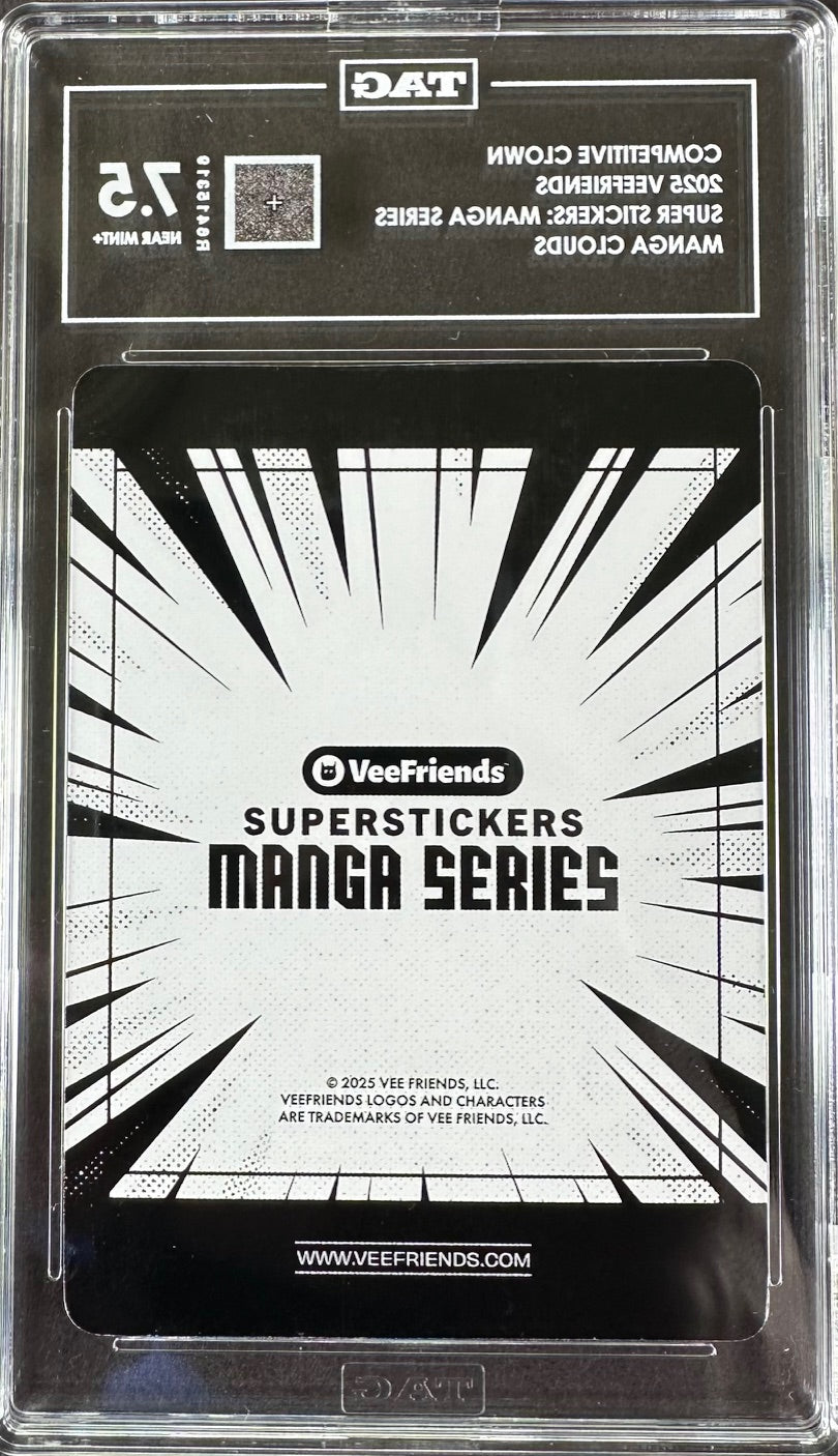 2025 VeeFriends – Competitive Clown TAG 7.5 Near Mint+ – Super Stickers: Manga Series Manga Clouds