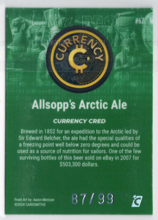 Cardsmiths Series 4 – Allsopp’s Arctic Ale #67 – Emerald 87/99