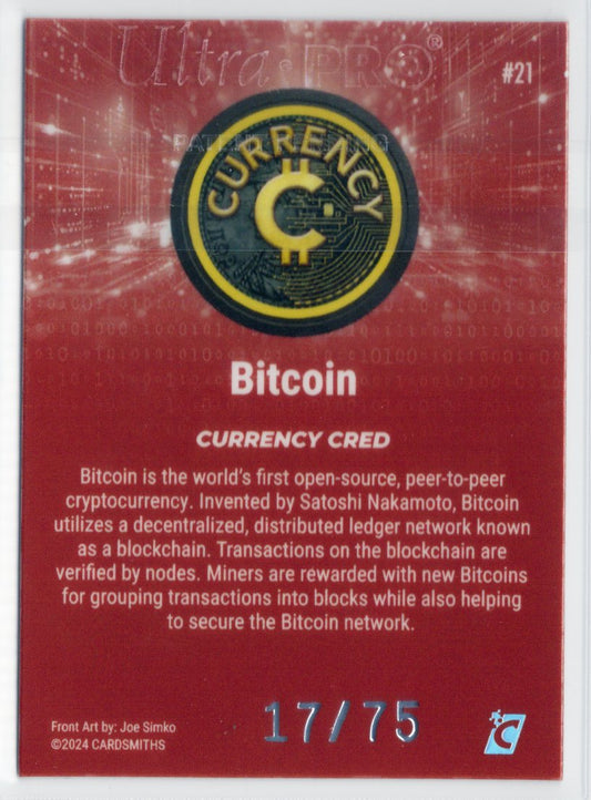Cardsmiths Series 4 - Bitcoin #21 - GI BIT - Garnet 17/75